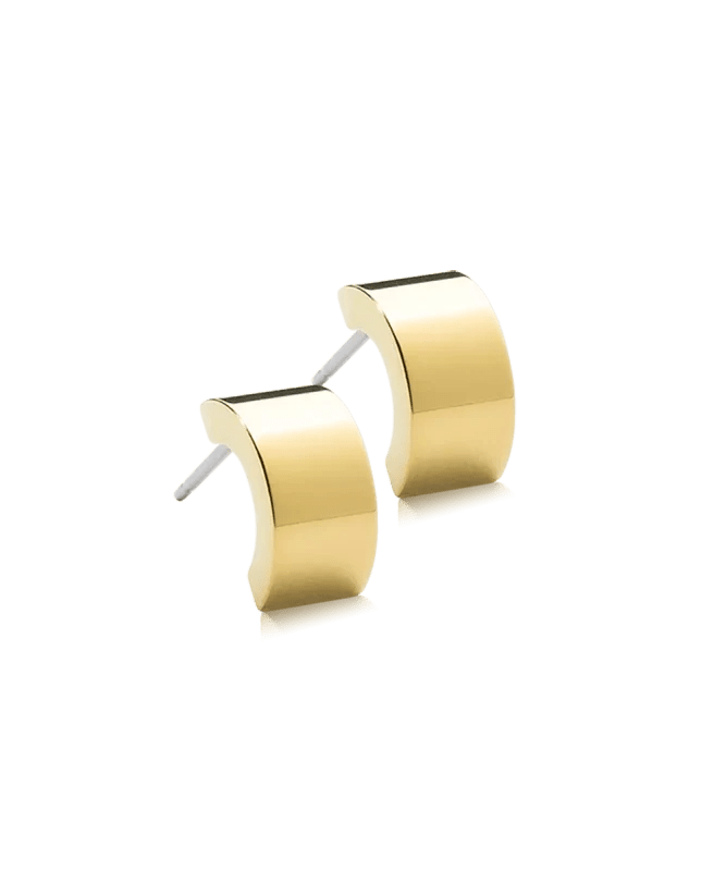 Oorbellen Blomdahl titanium boog goudkleurig 10 mm. (incl. achterkantjes)