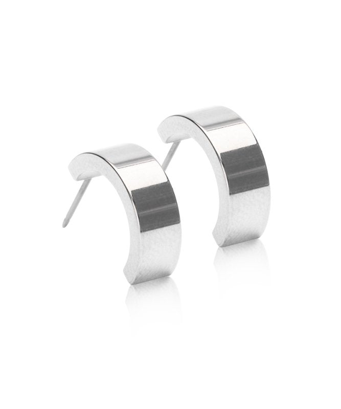 Oorbellen Blomdahl titanium boog zilverkleurig 15 mm (incl. achterkantjes)