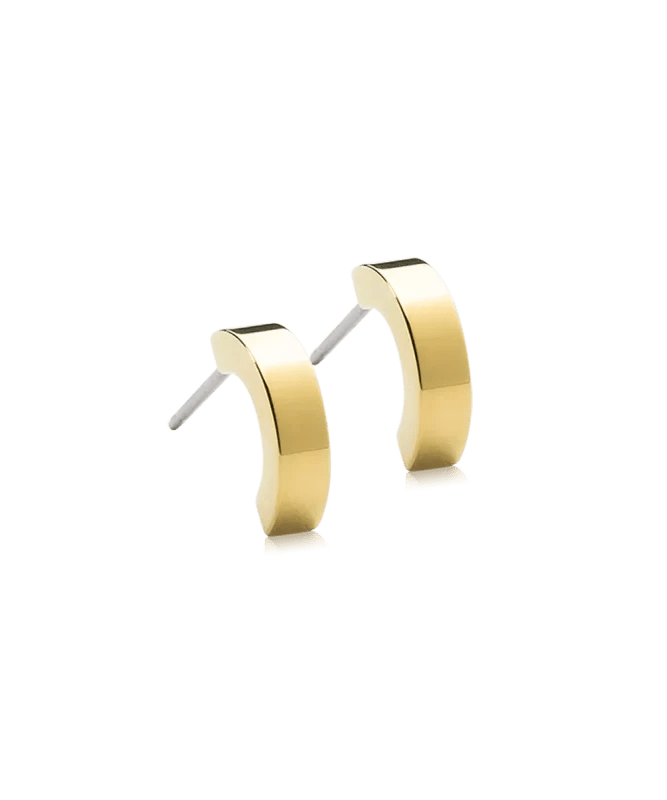 Oorbellen Blomdahl titanium boogje goudkleurig 10 mm. (incl. achterkantjes)