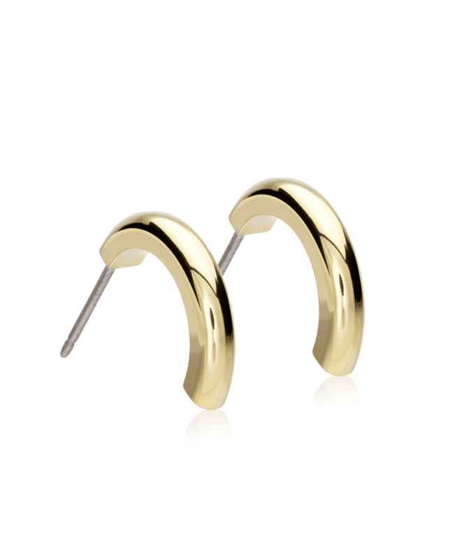 Oorbellen Blomdahl titanium boogje goudkleurig 15 mm (incl. achterkantjes)