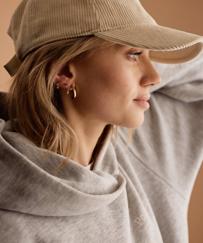 Oorbellen Blomdahl titanium boogje goudkleurig 20 mm. (incl. achterkantjes)