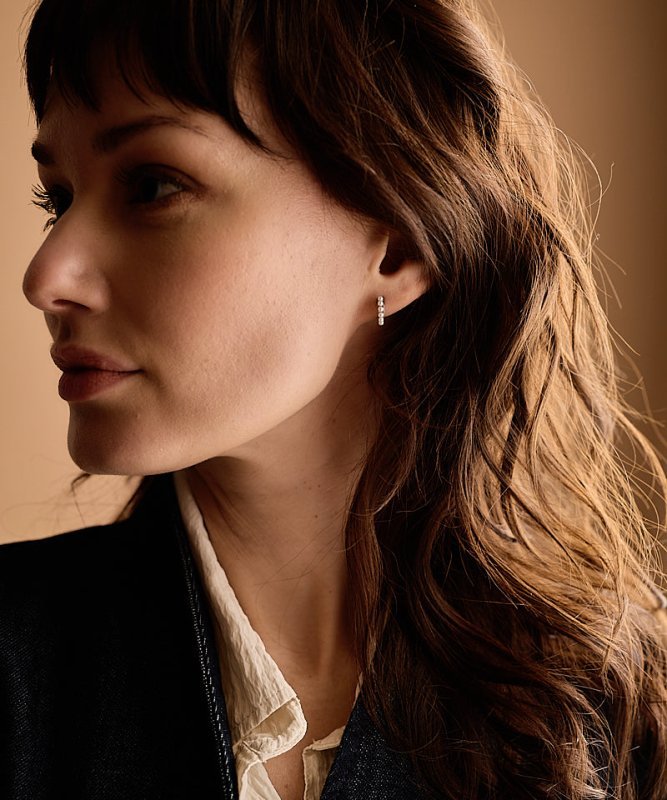 Oorbellen Blomdahl titanium boogje met crystal pearls – 10 mm