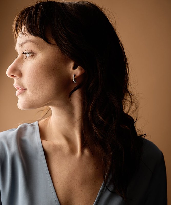 Oorbellen Blomdahl titanium boogjes – 15 mm met pareltjes/kristallen