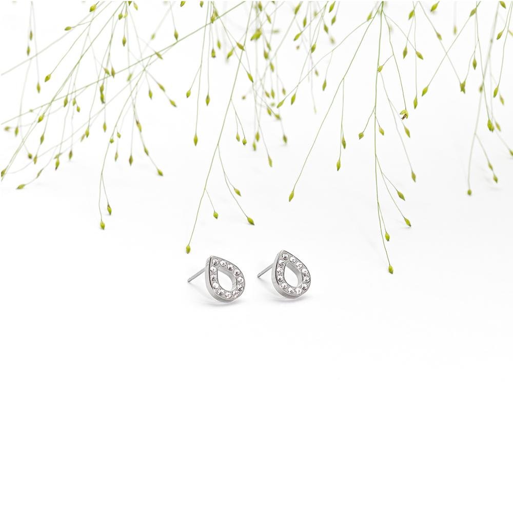 Oorbellen Blomdahl titanium drop Swarovski crystal 10 mm. - Staartjes en Strikjes