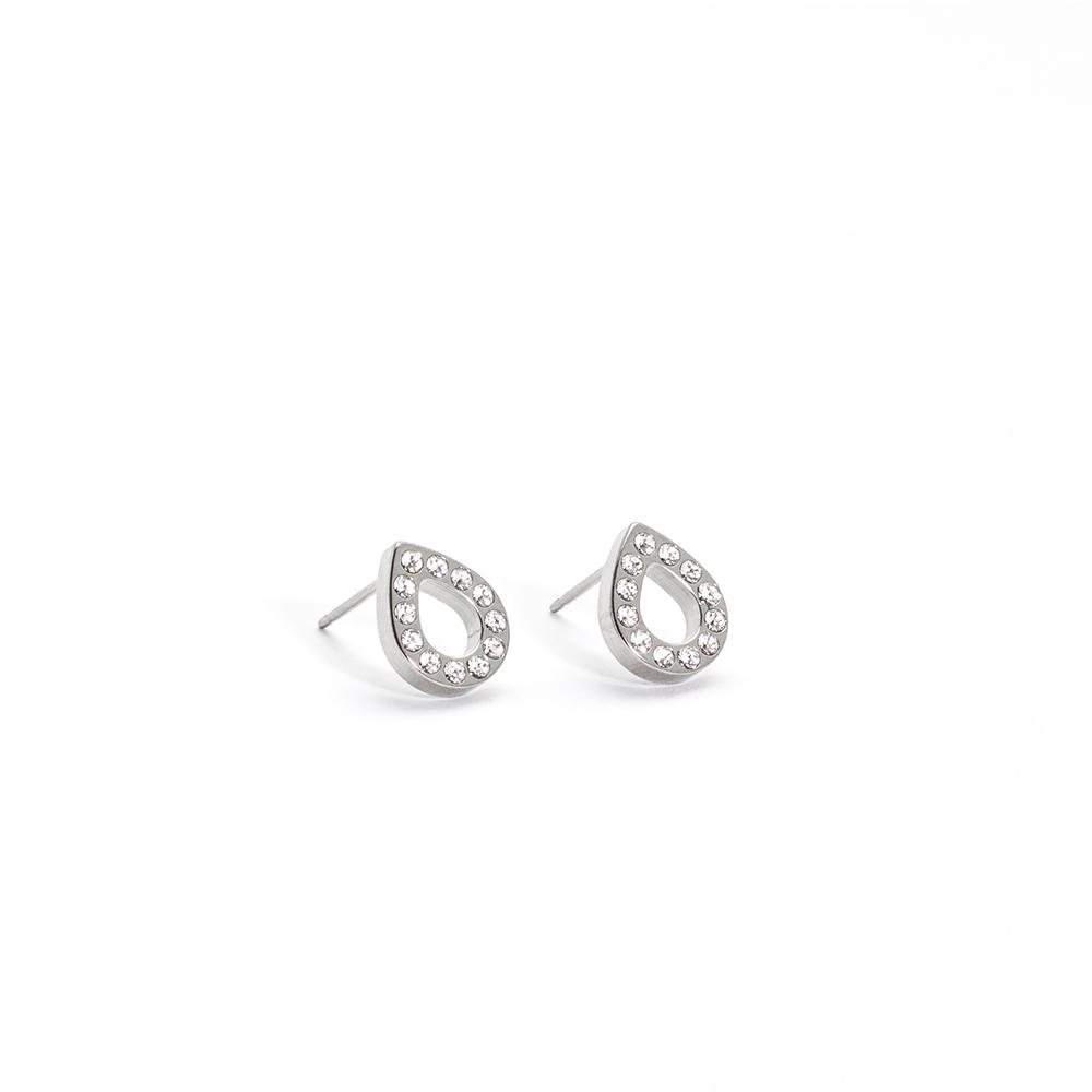 Oorbellen Blomdahl titanium drop Swarovski crystal 10 mm. - Staartjes en Strikjes