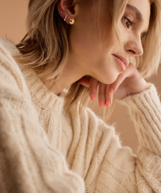 Oorbellen Blomdahl titanium golden shimmer parel 10 mm.