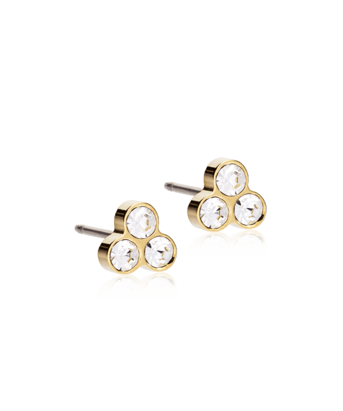 Oorbellen Blomdahl titanium goudkleurig klavertje - 6 mm.