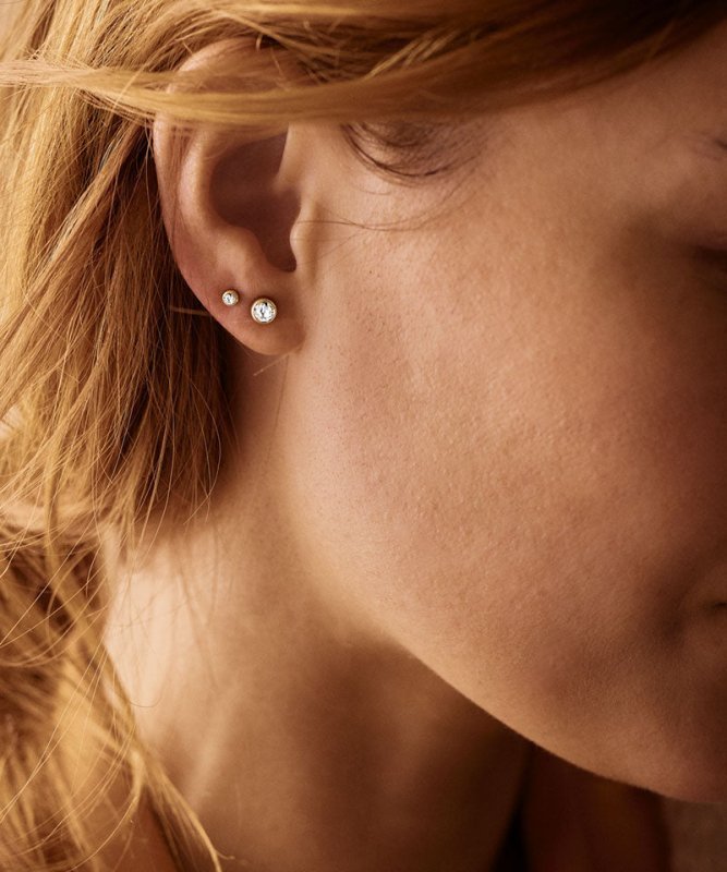 Oorbellen Blomdahl titanium goudkleurig knopje - 3 mm