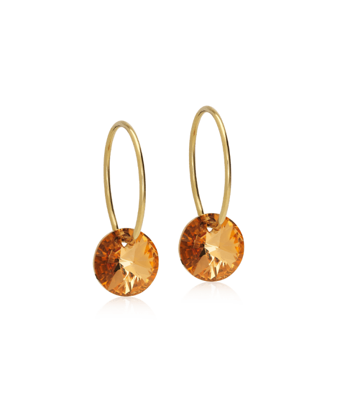 Oorbellen Blomdahl titanium goudkleurige oorringen – 14 mm bronze
