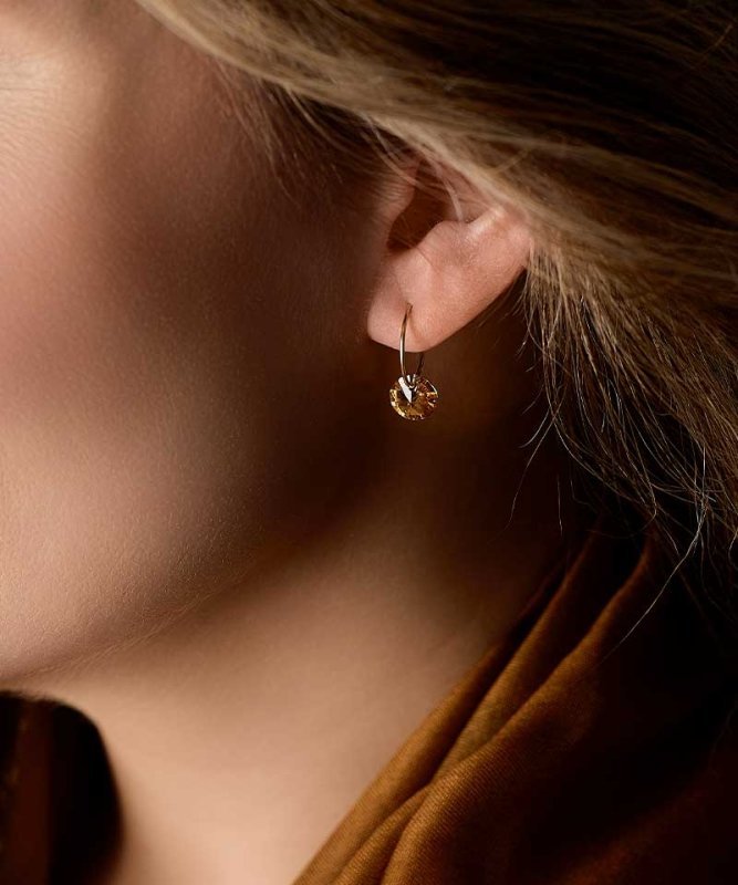 Oorbellen Blomdahl titanium goudkleurige oorringen – 14 mm bronze
