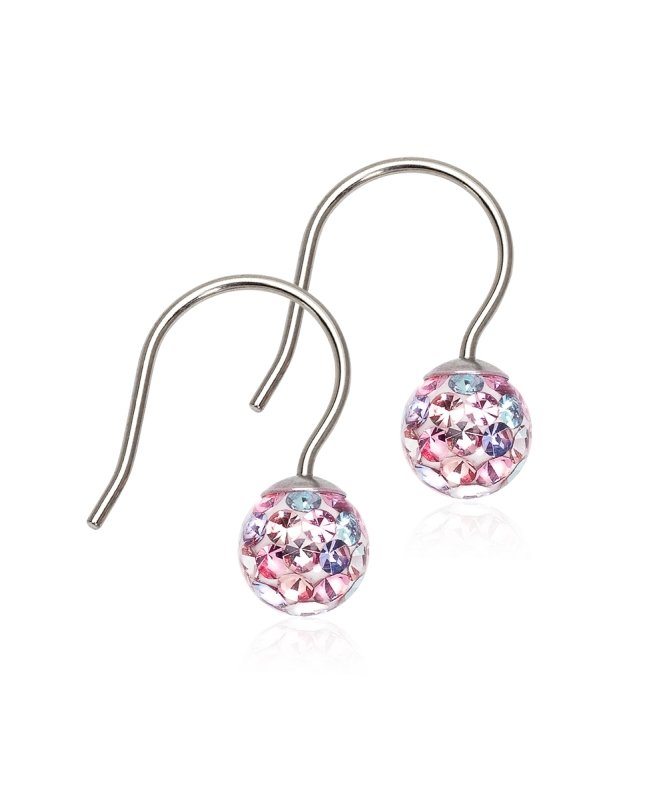 Oorbellen Blomdahl titanium hanger kristallen bolletje light fantasy (incl. achterkantjes) - Staartjes en Strikjes