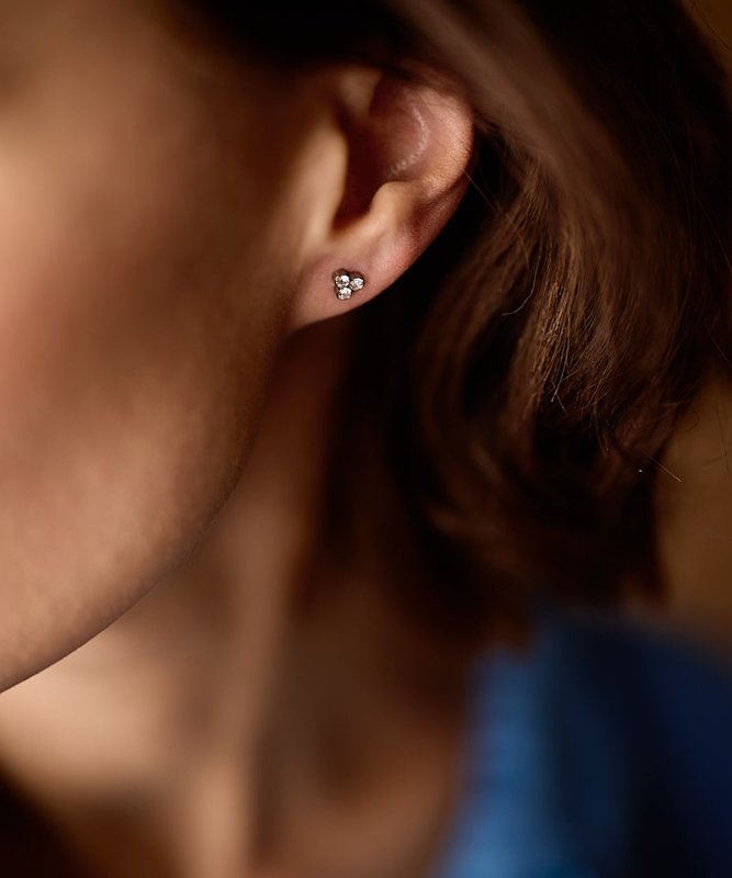 Oorbellen Blomdahl titanium klavertje - 6 mm.