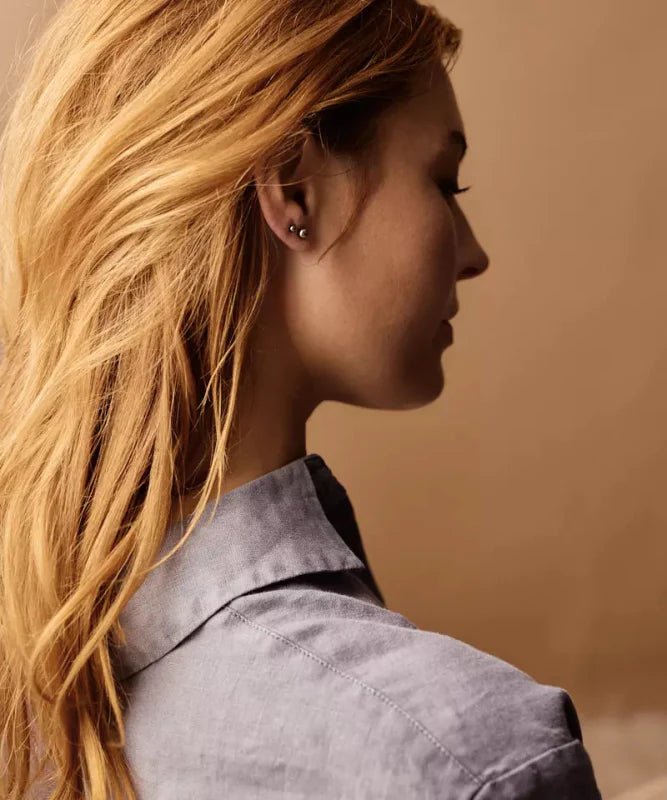 Oorbellen Blomdahl titanium knopje 3 mm. (incl. achterkantjes)