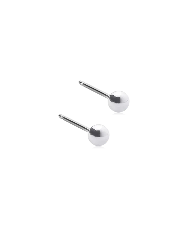 Oorbellen Blomdahl titanium knopje 3 mm. (incl. achterkantjes) - Staartjes en Strikjes