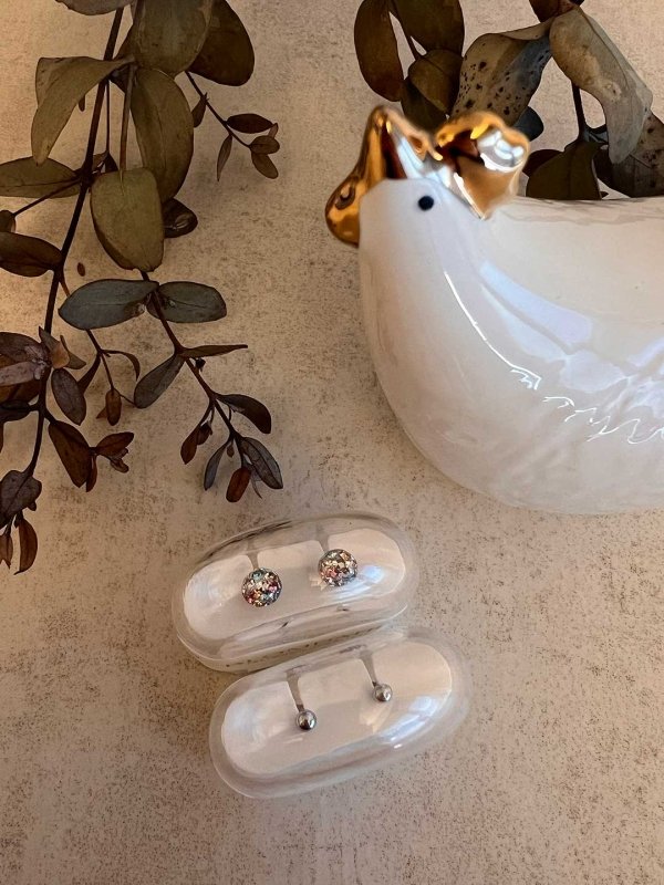 Oorbellen Blomdahl titanium knopje 3 mm. (incl. achterkantjes)