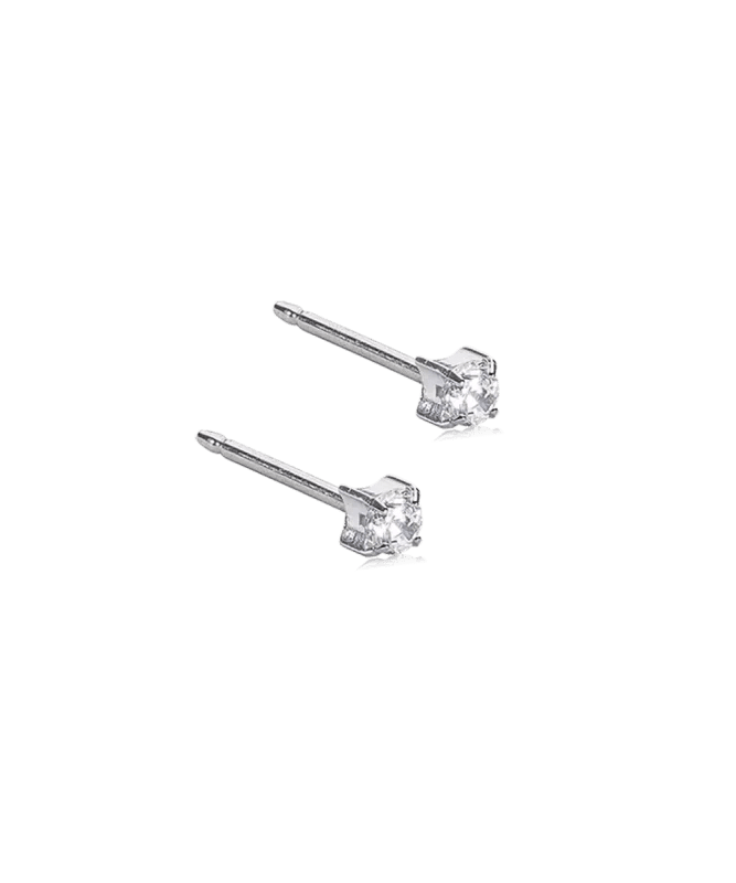 Oorbellen Blomdahl titanium knopje 3 mm. zirconiasteentje (incl. achterkantjes)