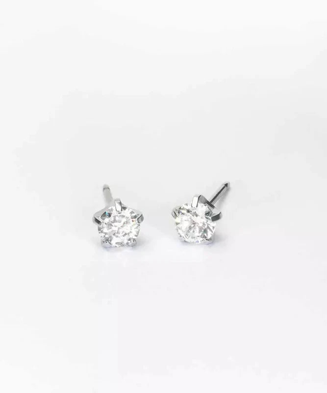 Oorbellen Blomdahl titanium knopje 5 mm. zirconiasteentje (incl. achterkantjes) - Staartjes en Strikjes