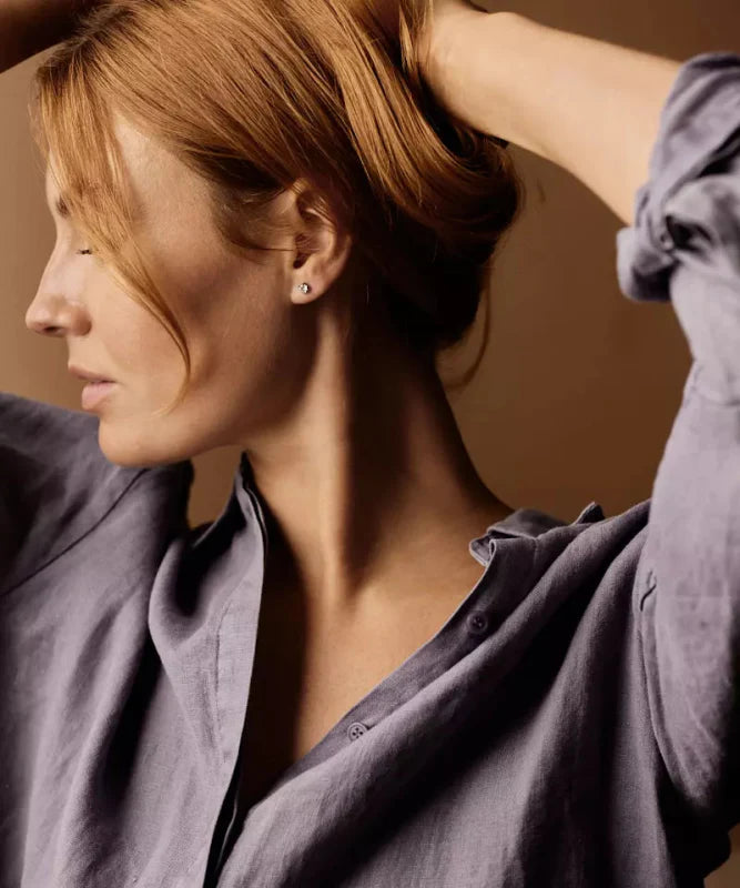 Oorbellen Blomdahl titanium knopje 5 mm. zirconiasteentje (incl. achterkantjes) - Staartjes en Strikjes