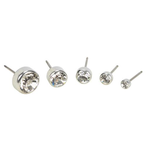 Oorbellen Blomdahl titanium knopje crystal 4 mm. (incl. achterkantjes)