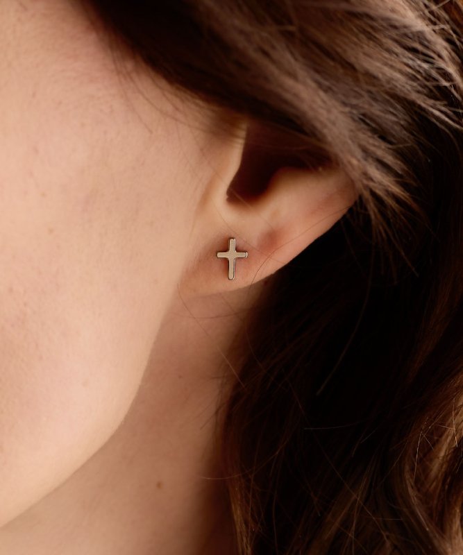 Oorbellen Blomdahl titanium kruisje – 8 mm