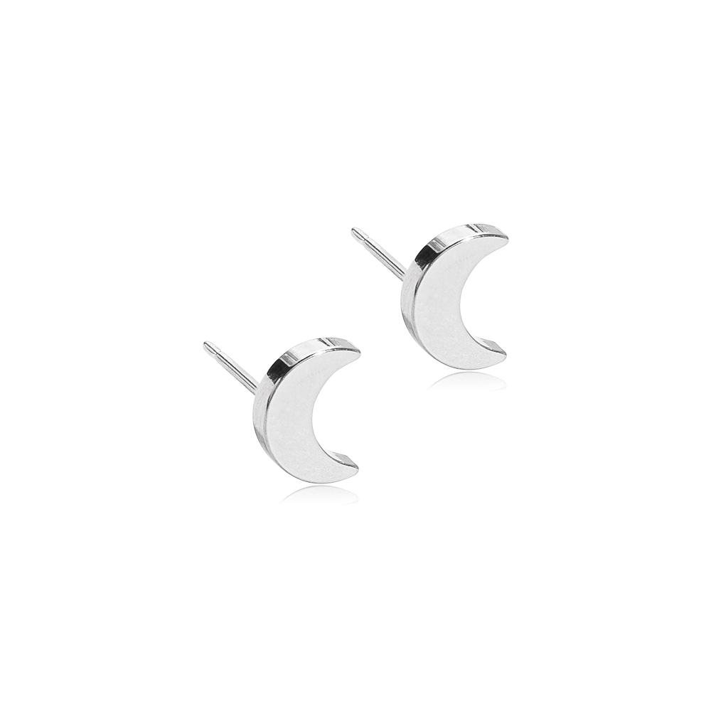 Oorbellen Blomdahl titanium maan 8 mm. - Staartjes en Strikjes