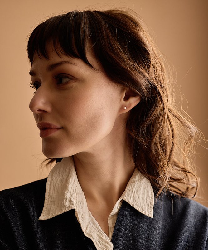 Oorbellen Blomdahl titanium met parel – lichtroze 4 mm