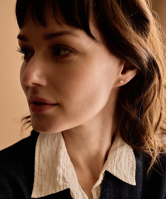 Oorbellen Blomdahl titanium met parel – lichtroze 4 mm