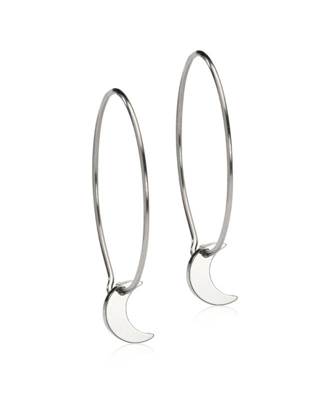 Oorbellen Blomdahl titanium oorringen 25 mm. met maan