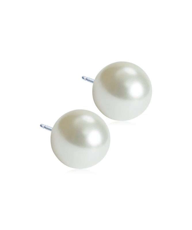 Oorbellen Blomdahl titanium parel 12 mm. (incl. achterkantjes) - Staartjes en Strikjes