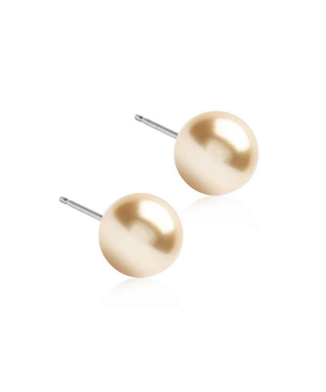 Oorbellen Blomdahl titanium parel 8 mm. golden shimmer