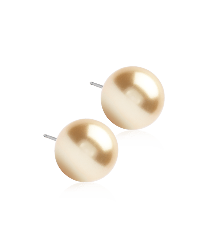 Oorbellen Blomdahl titanium parel golden shimmer 12 mm.