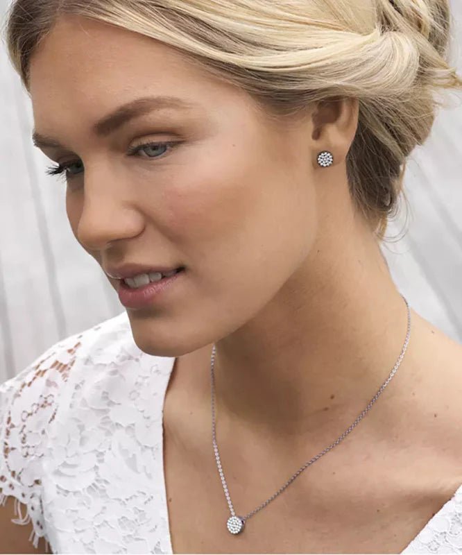 Oorbellen Blomdahl titanium rondje met crystal (incl. achterkantjes)