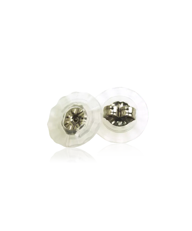 Setje 4 achterkantjes met disc Blomdahl titanium oorbellen - Staartjes en Strikjes