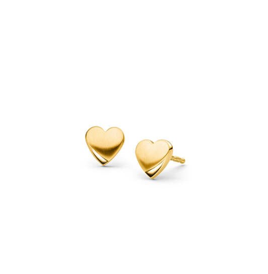 Titanium oorbellen Boccia goudkleurig hartje - Staartjes en Strikjes