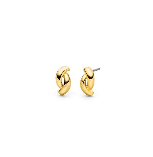 Titanium oorbellen Boccia goudkleurig twist - Staartjes en Strikjes