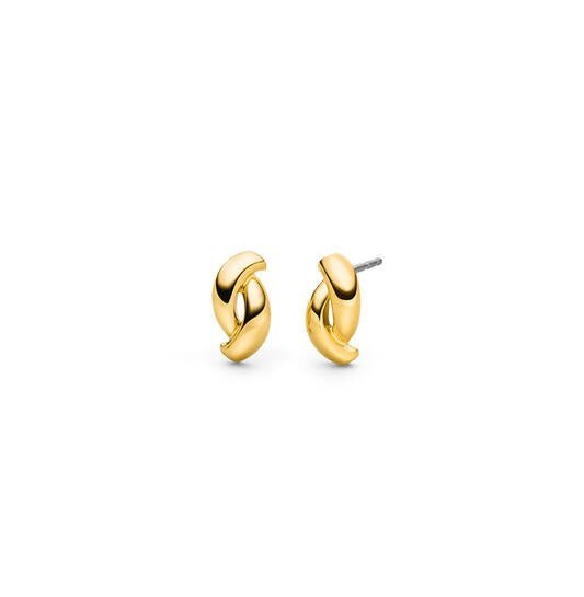 Titanium oorbellen Boccia goudkleurig twist