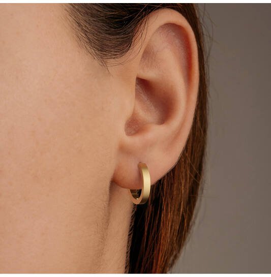 Titanium oorbellen Boccia goudkleurige oorringen 14 mm. - Staartjes en Strikjes