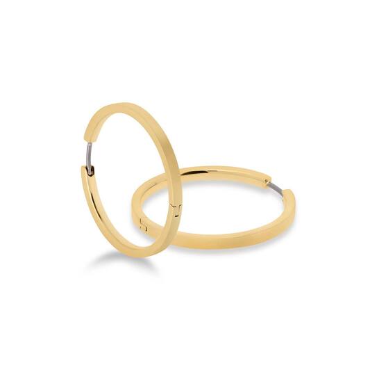 Titanium oorbellen Boccia goudkleurige oorringen 32 mm. - Staartjes en Strikjes