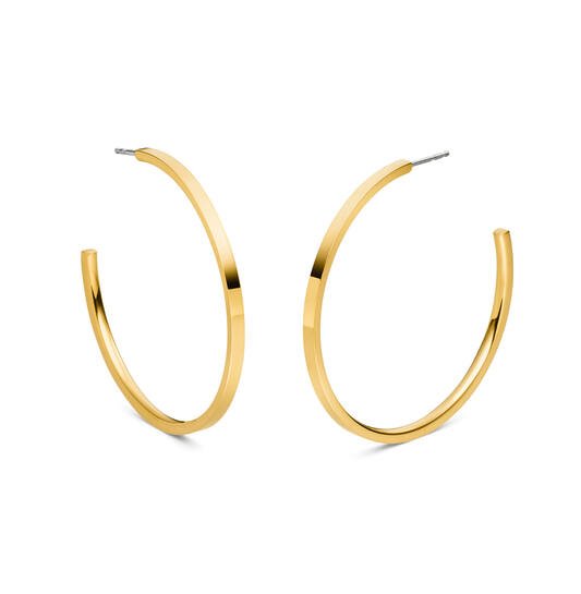 Titanium oorbellen Boccia goudkleurige oorstekers 50 mm. - Staartjes en Strikjes