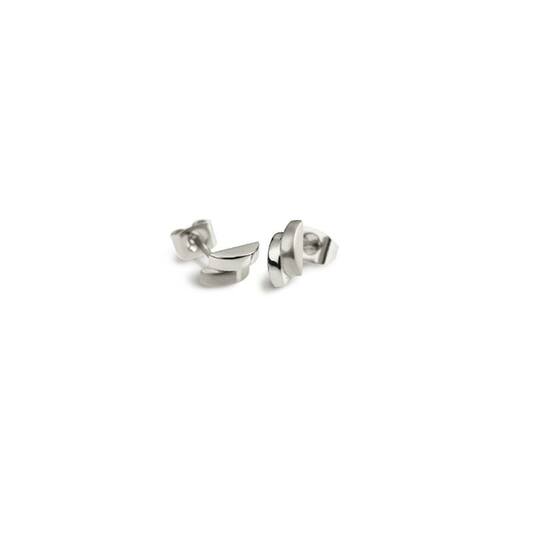 Titanium oorbellen Boccia mat/glans - Staartjes en Strikjes