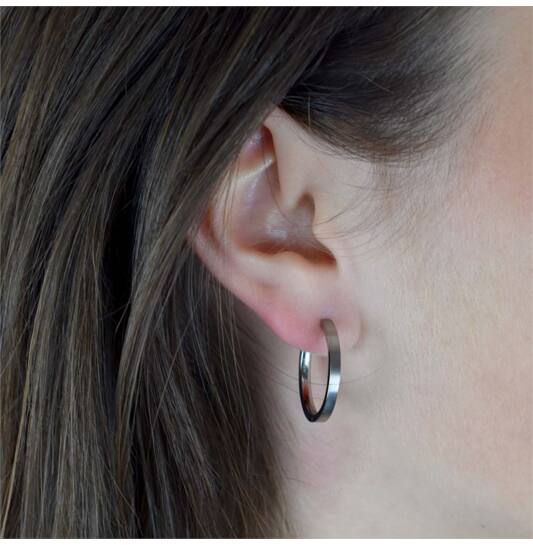 Titanium oorbellen Boccia oorringen 24 mm. - Staartjes en Strikjes