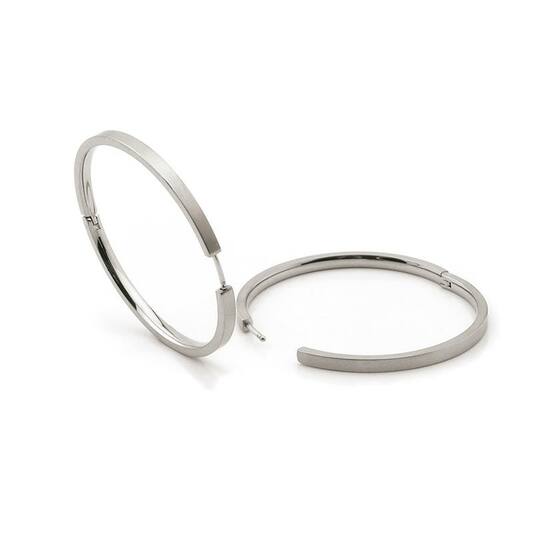 Titanium oorbellen Boccia oorringen 40 mm. - Staartjes en Strikjes