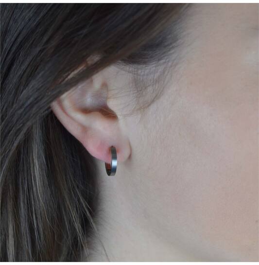 Titanium oorbellen Boccia oorringen goud/zilver 14 mm. - Staartjes en Strikjes