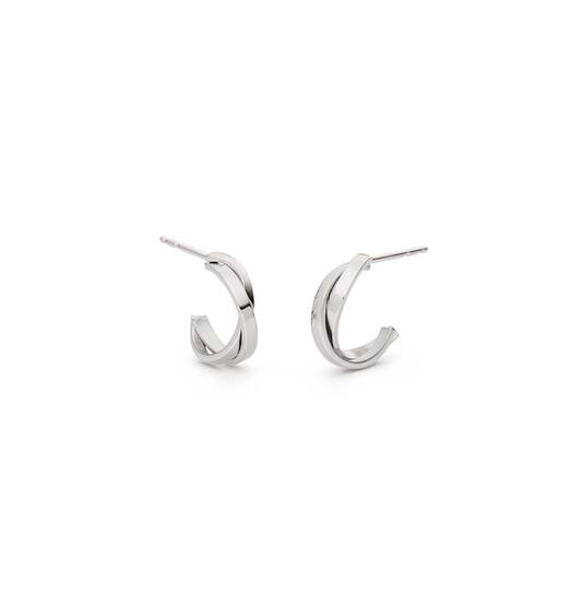 Titanium oorbellen Boccia twist zilverkleurig - Staartjes en Strikjes