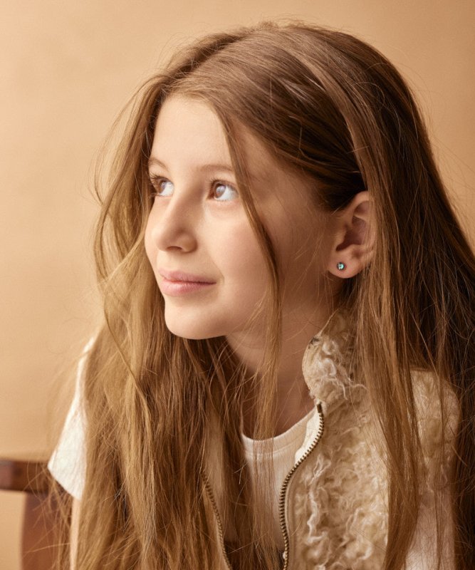 Oorbellen Blomdahl medical plastic knopje emerald green 6 mm. (incl. achterkantjes)